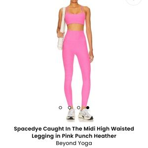 Spacedye Caught In The Midi High Waisted Legging- Pink Punch Heather
Beyond Yoga